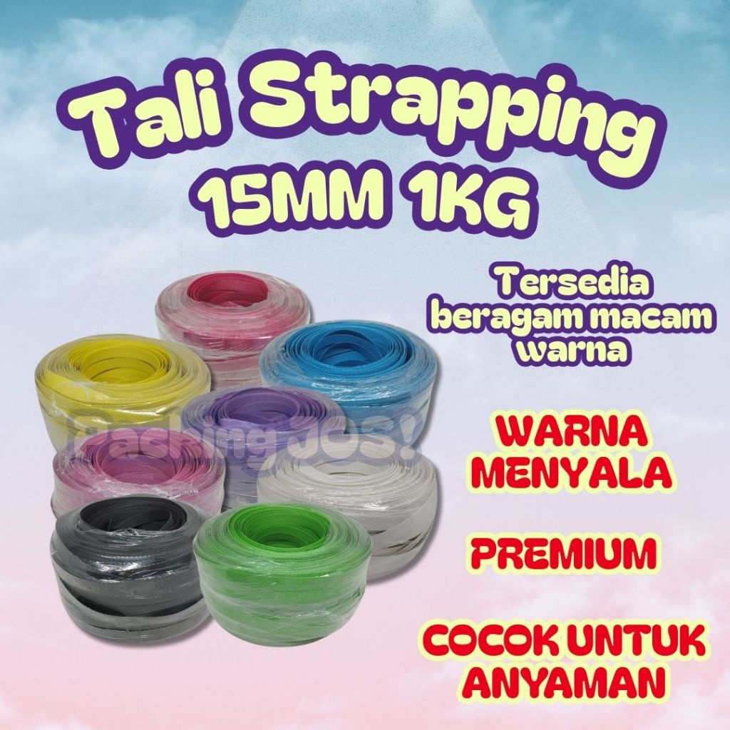 Bahan Kerajinan Anyam Tali Strapping 15mm 1Kg / Tali Cocok Untuk Tas Anyaman