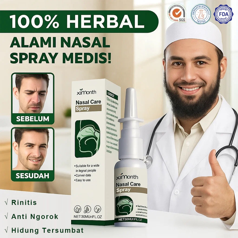 ✅100% Herbal Alami Nasal Spray Medis✅Semprot Hidung Herbal Anti Dengkur/Nasal spray obat sinusitis h