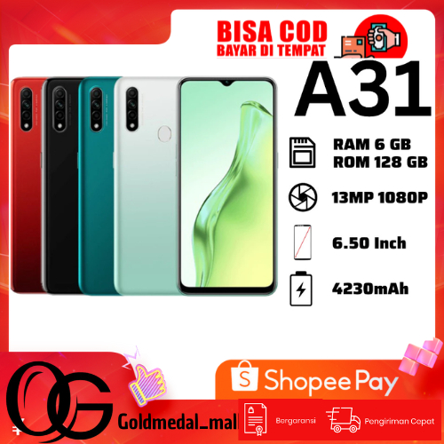 Oppo A31 99%baru android smartphone Ram 6GB Internal 128GB LTE Garansi 1 Tahun Kamera Triple 13MP La