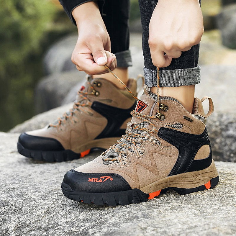 Sepatu Gunung SNTA khusus diskon 496 Semi Waterproof Beige Brown || Sepatu Gunung SNTA 496 Free Tali