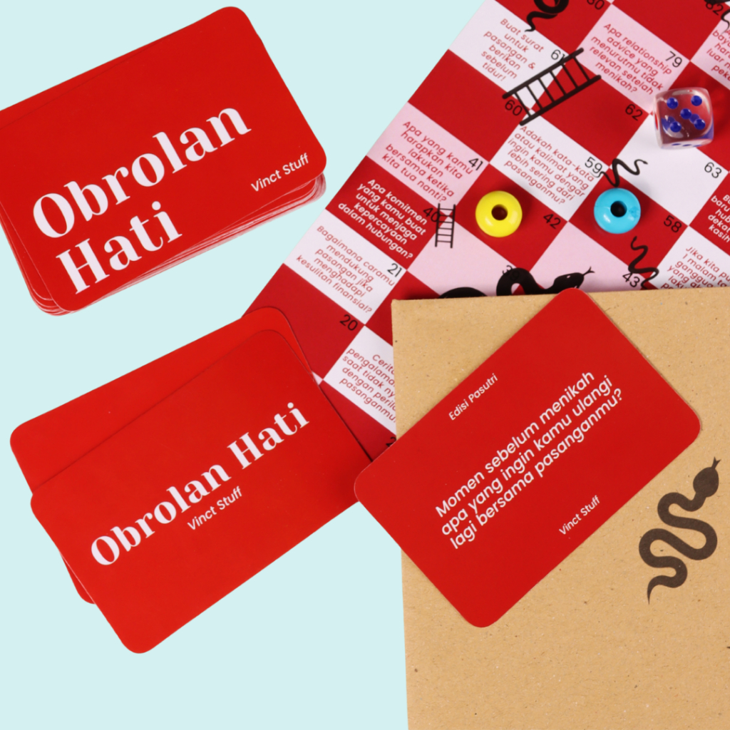 Paket Bundling EDISI PASUTRI Kartu Obrolan Hati Vinct Stuff & Obrolan Ular Tangga PASUTRI Game