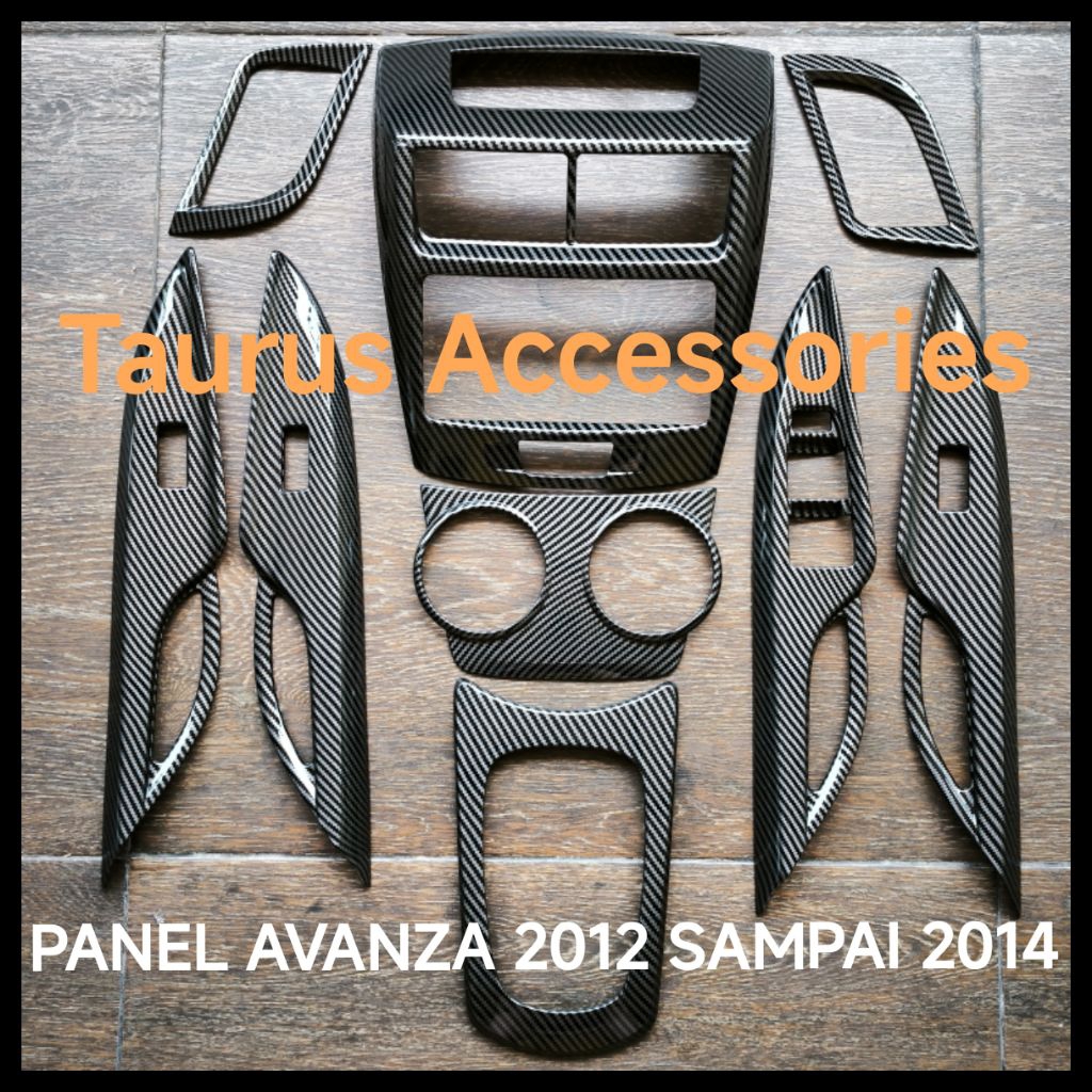 Panel Interior dashboard Dalam Mobil toyota All New Avanza/ Xenia/ 2012 2013 2014 motif carbon kayu 