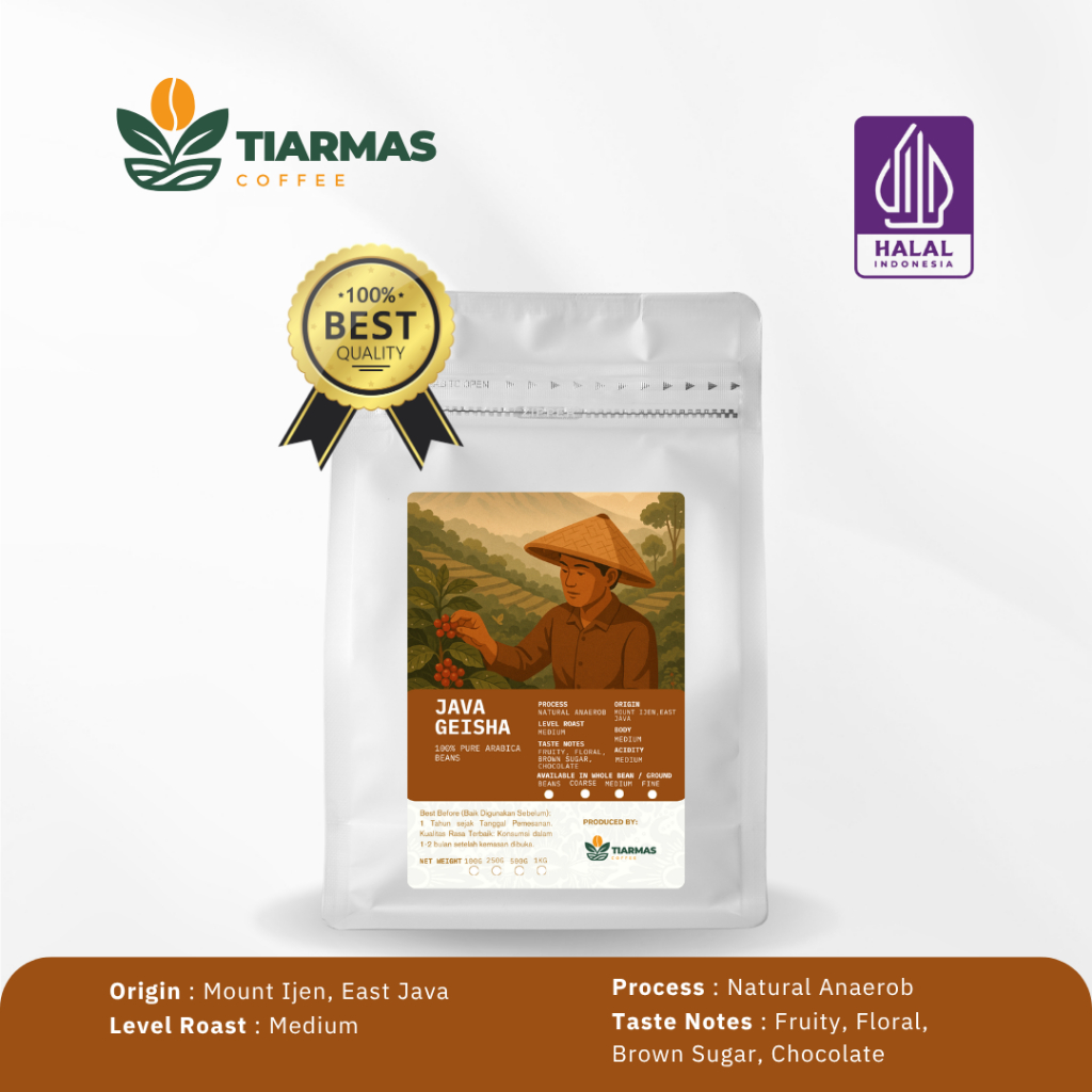 Tiarmas Coffee | Kopi Arabika Java Geisha Anaerob Natural Specialty Biji Bubuk Espresso Roast Bean