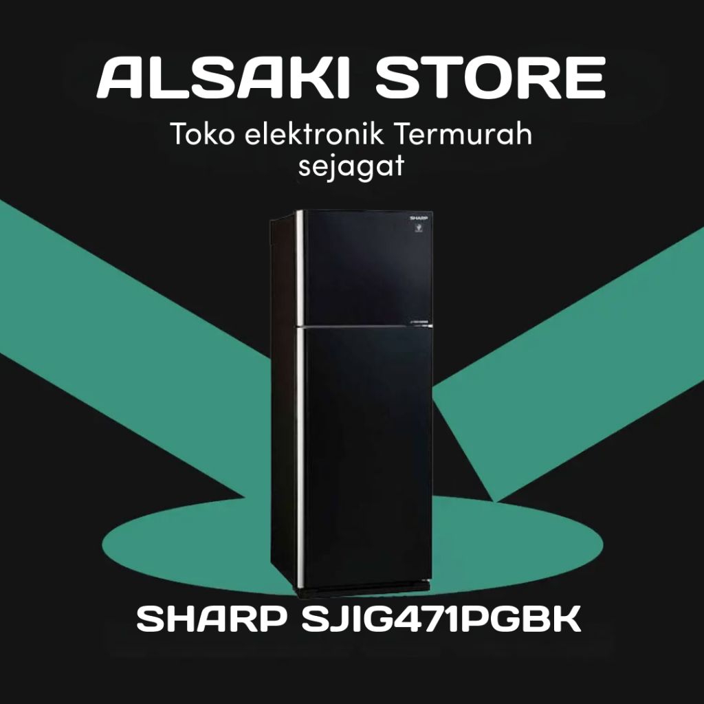 Sharp Kulkas Besar 2 Pintu Big 2 Door Refrigerator SJIG471PGBK