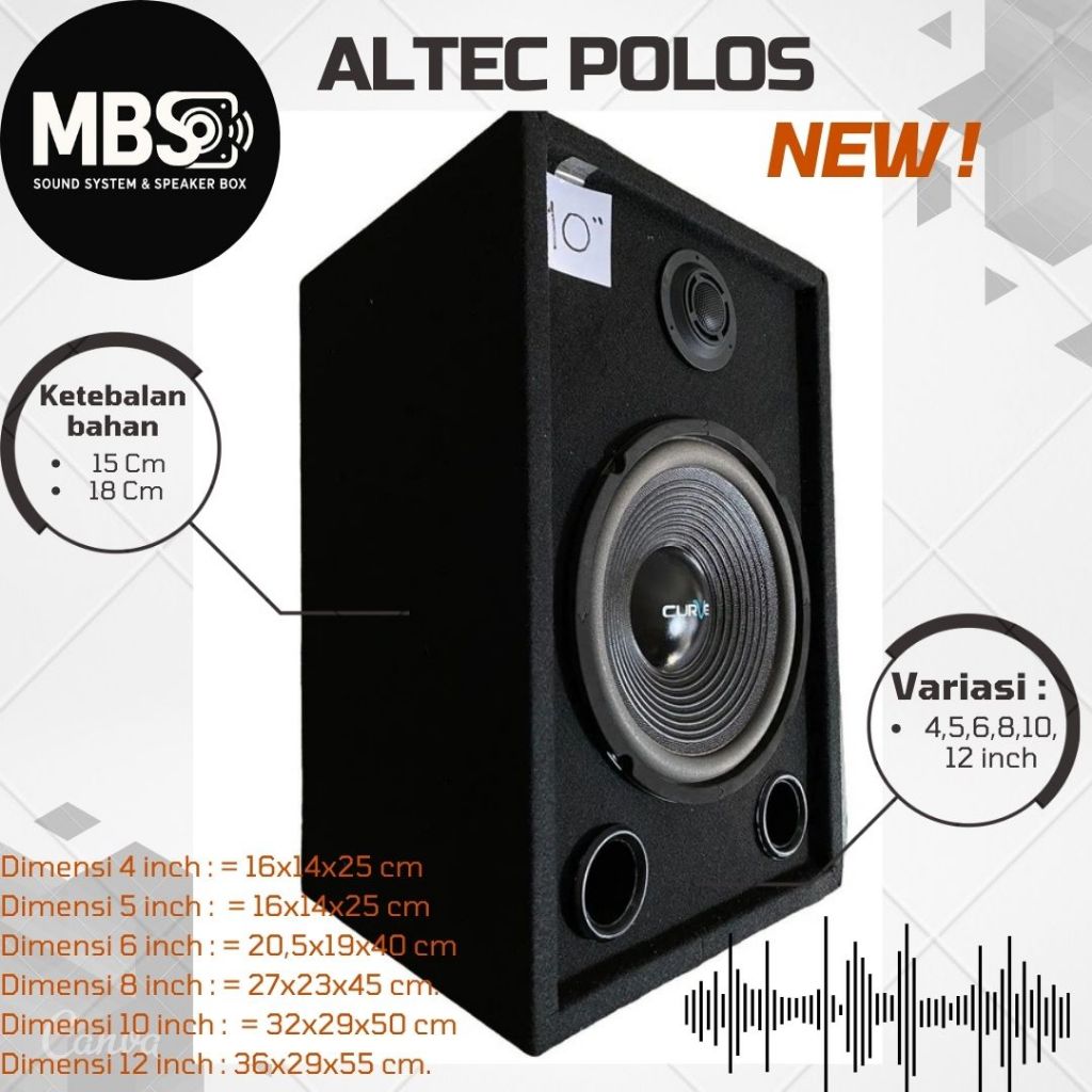 MBSound Box Speaker Altec Polos 4",5", 6",8",10",12" Inch Woofer SubWoofer Bass Horeg Empuk