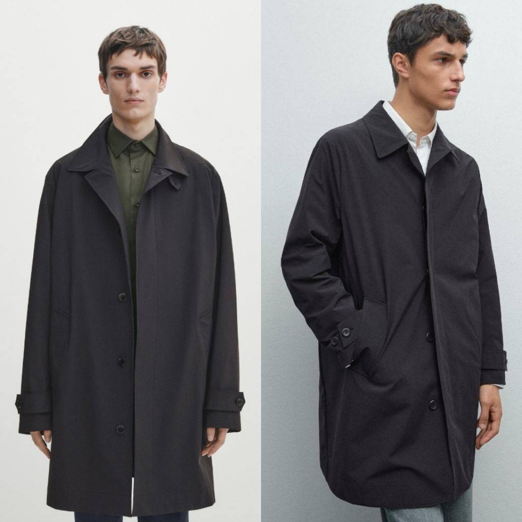 MASSIMO DUTTI JAKET PRIA OVERSIZE HITAM BARU ASLI ORIGINAL