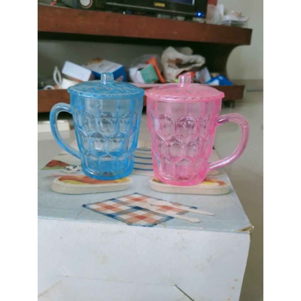 2Pcs GELAS MELAMIN ANTIK JADUL