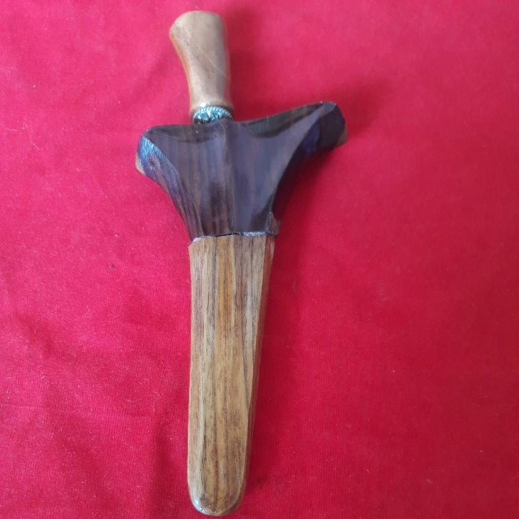 Keris Jimatan Nogo Siluman Ngemut kuningan Luk 5 Sepuh,Pamor Banyu Mili