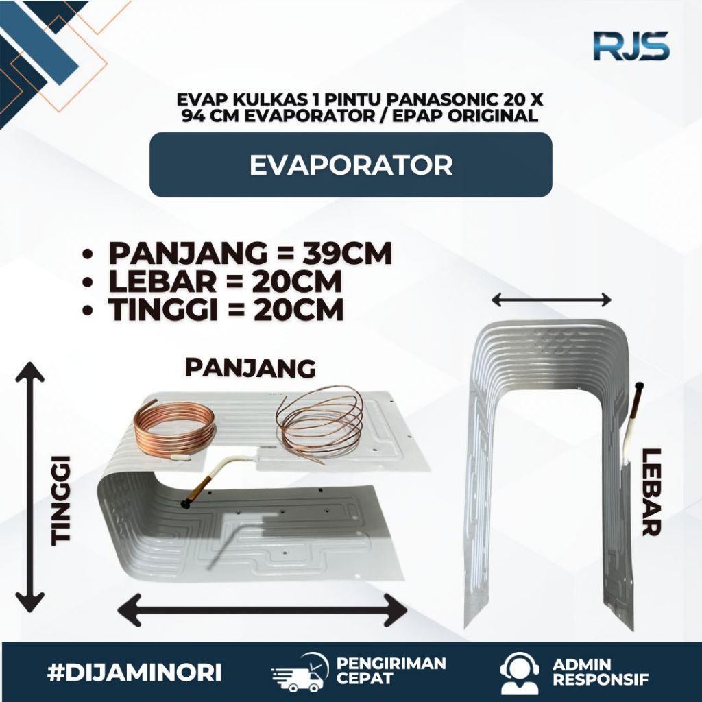 Evaporator/Evap/Epap kulkas 1 satu pintu Panasonic Original uk 94 x 20 cm + kapiler berkualitas