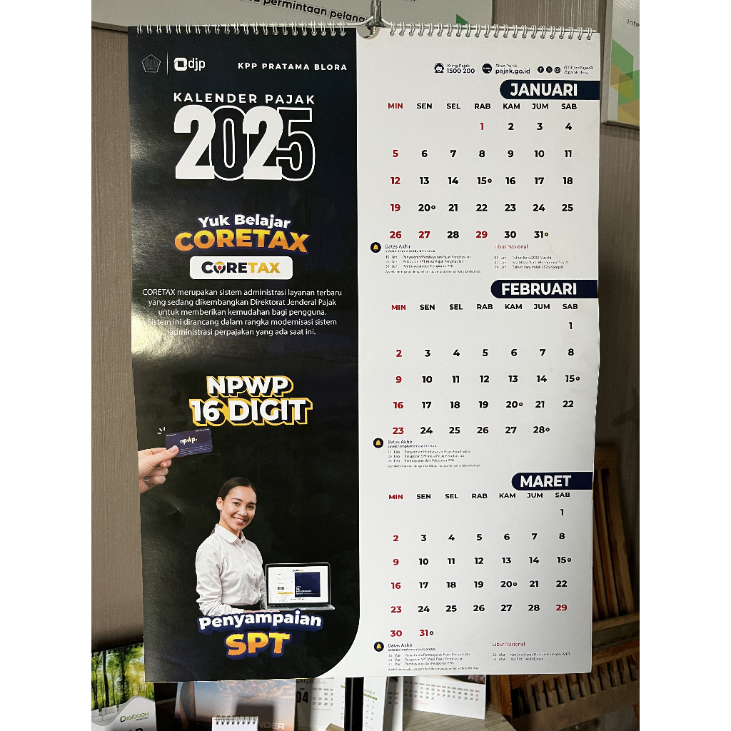 Kalender 2026 dinding spiral - Cetak kalender dinding Custom 4 Lembar | AC 230