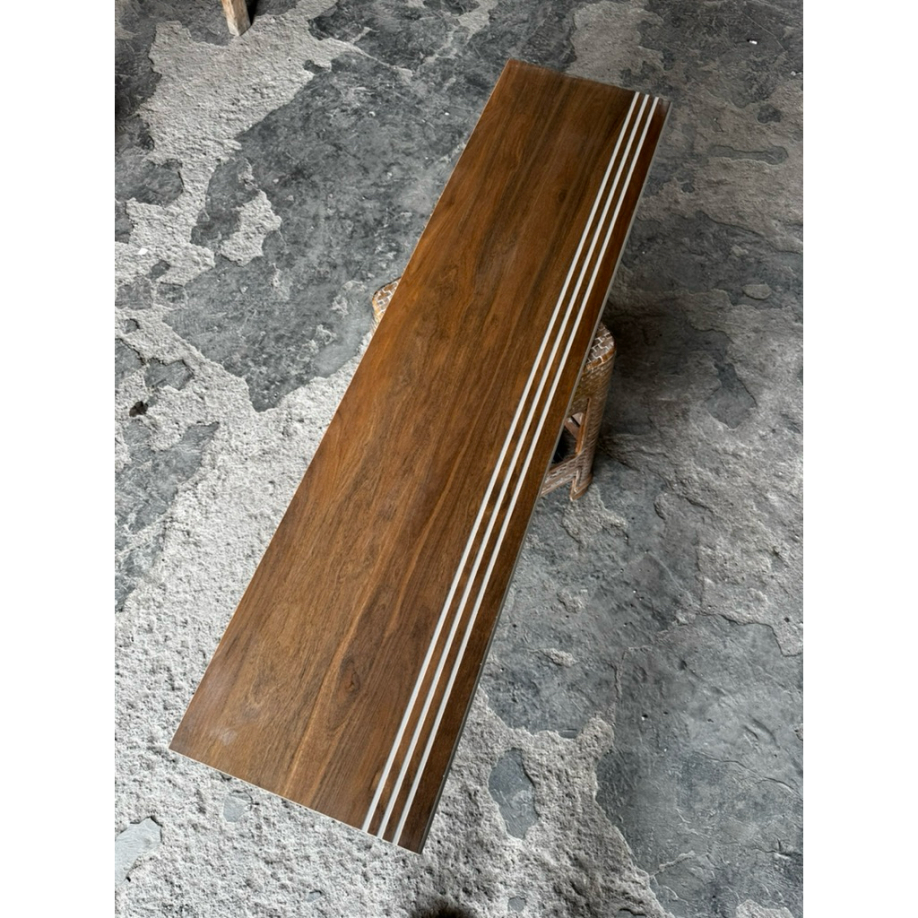 costume granit anak tangga motif kayu jati brown 30x120