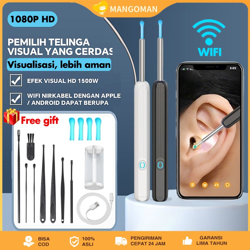COD Ready korek HD kuping kamera LED smart Pembersih Telinga kamera kuping led korek kuping bayi ala