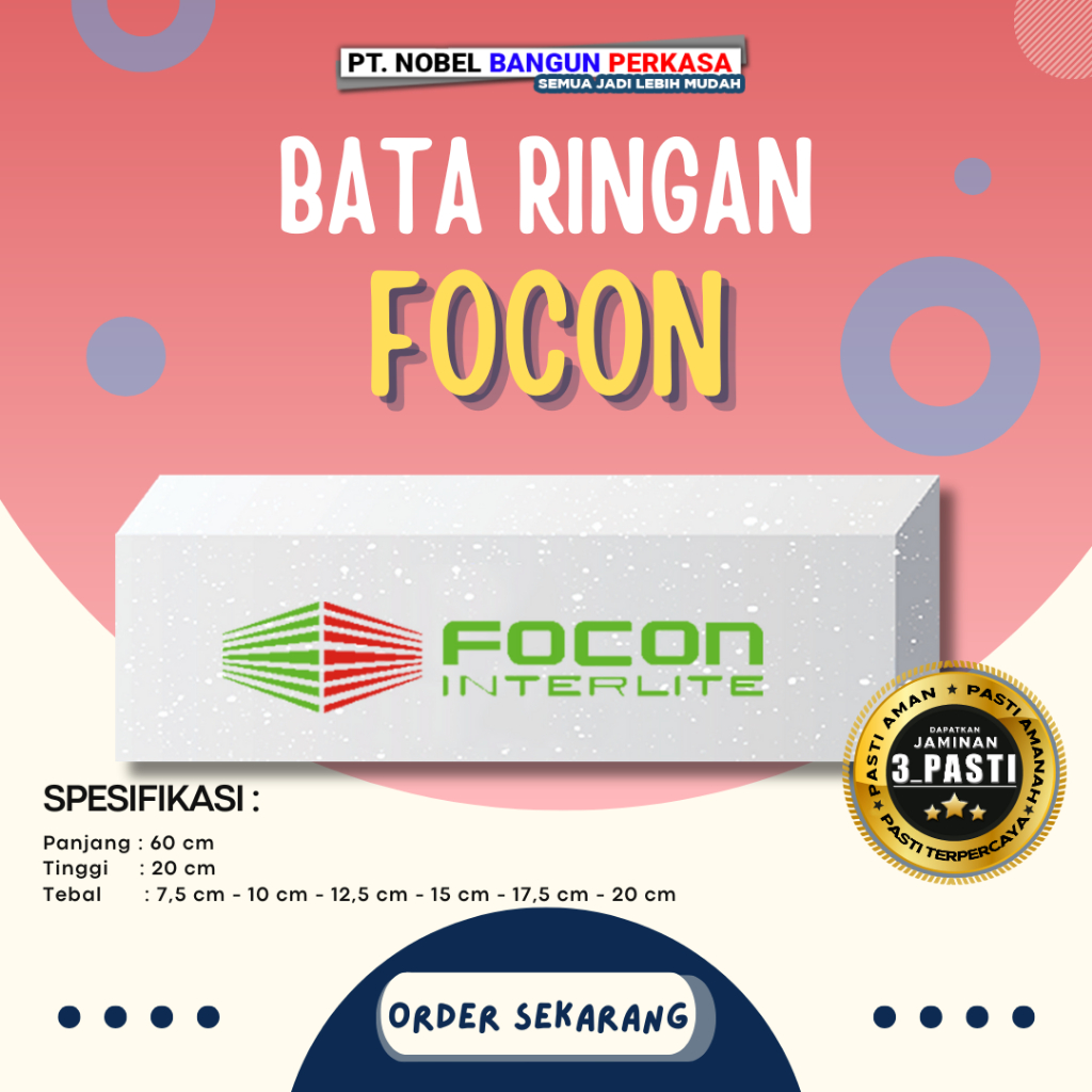Bata Ringan Focon | Hebel Focon - Kuat, Ringan, dan Presisi - Siap Kirim Seluruh Indonesia