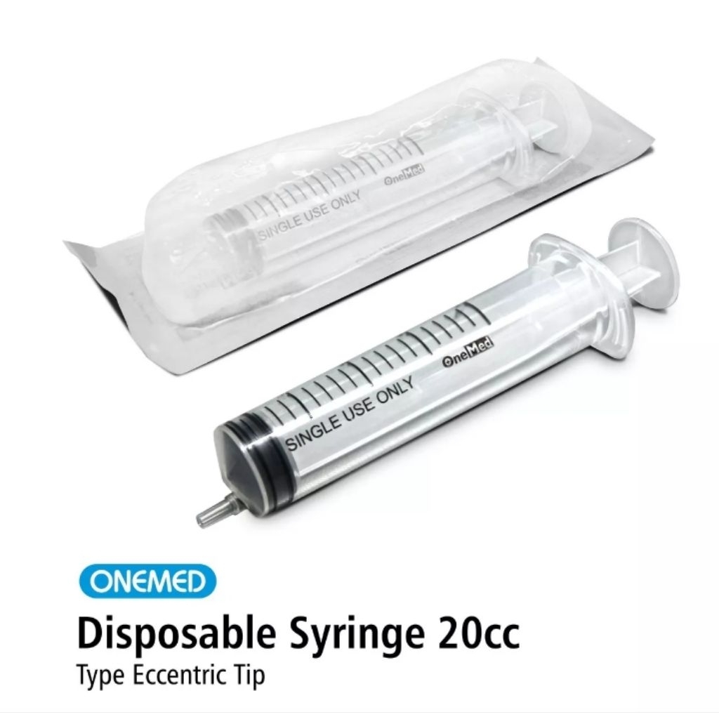 SPUIT/SYRINGE 20ML LUBANG PINGGIR (ECCENTRIC TIP) ONEMED ECER