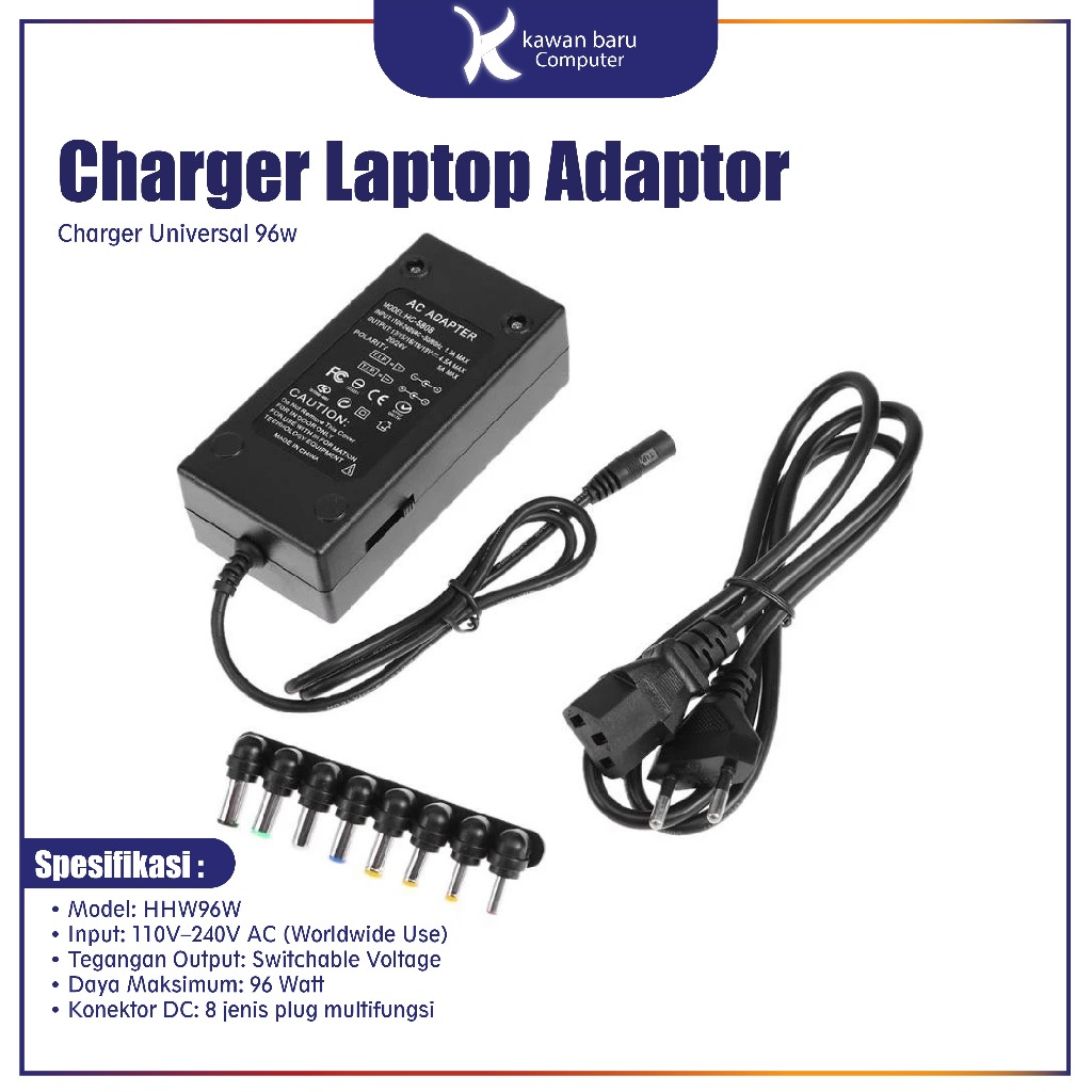 Charger Laptop Adaptor Charger Universal 96w Bandung