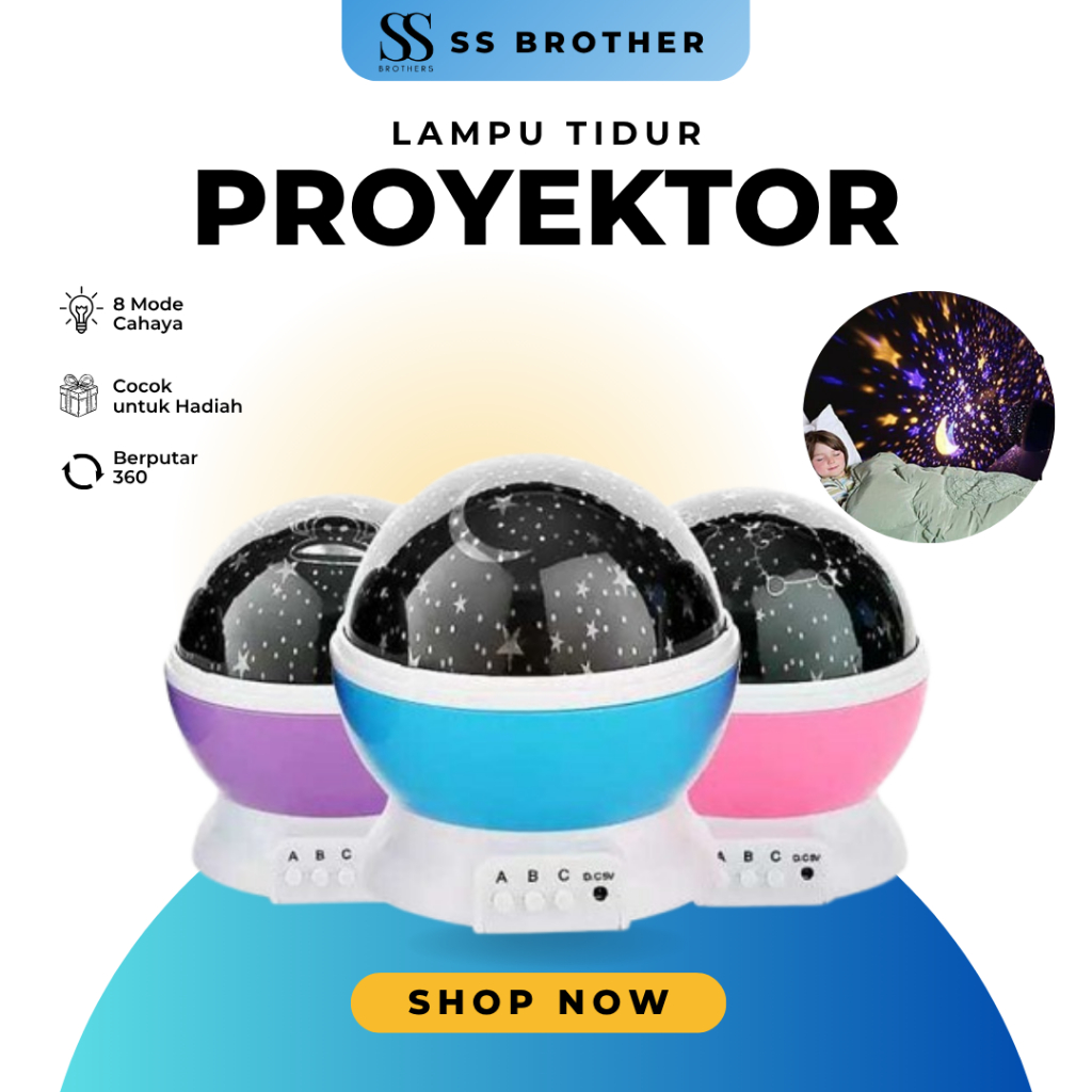 Lampu Tidur Proyektor Moon Star Master Light Bulan Bintang Sky Luar Angkasa Lampu Natal Dekorasi