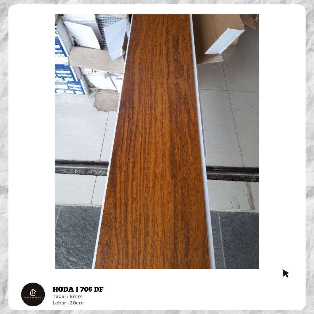 Plafon PVC Doff Serat kayu I 706 Hoda (Perlembar)