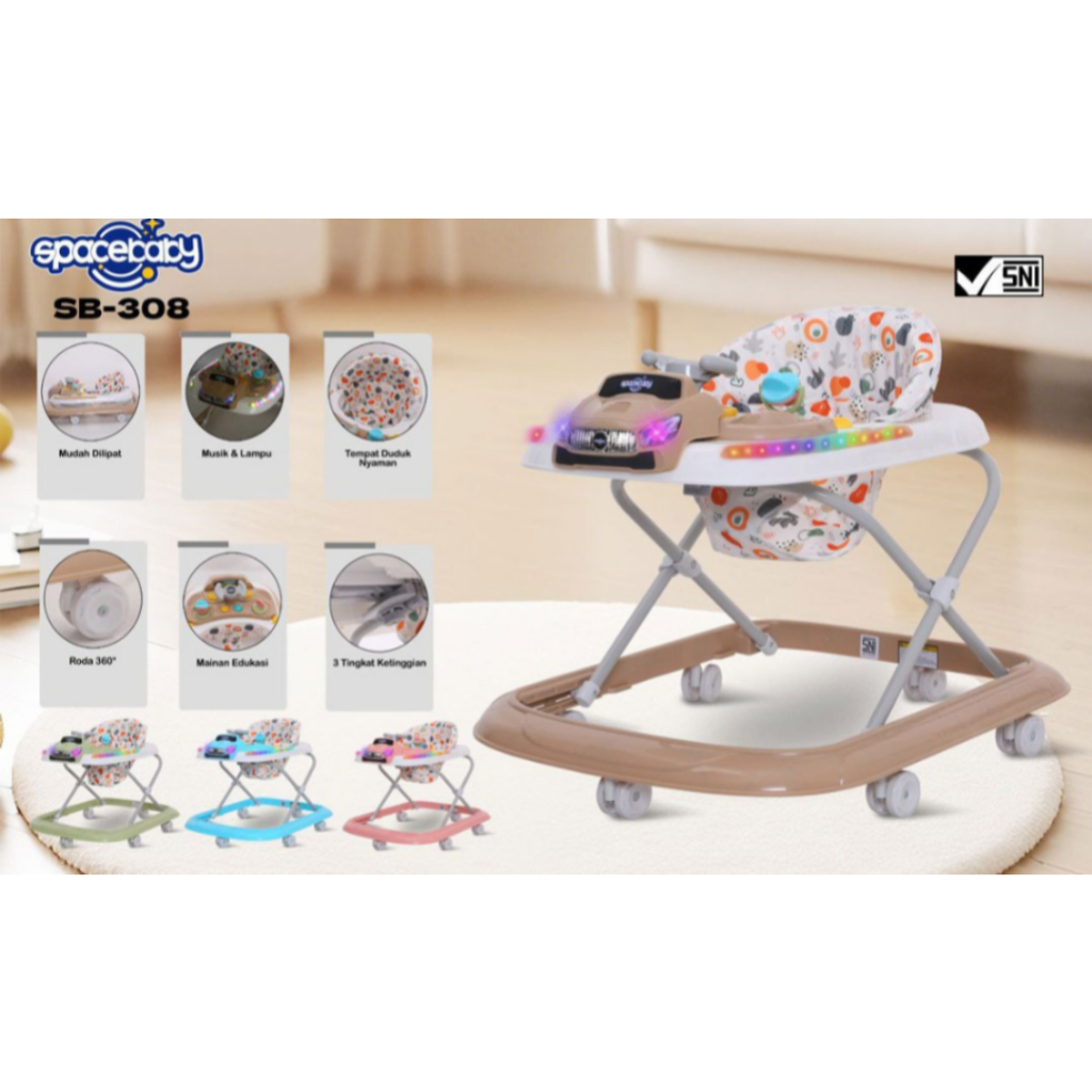 SpaceBaby Baby Walker SB-308 / Baby Walker / Apolo Bayi / Mainan Bayi