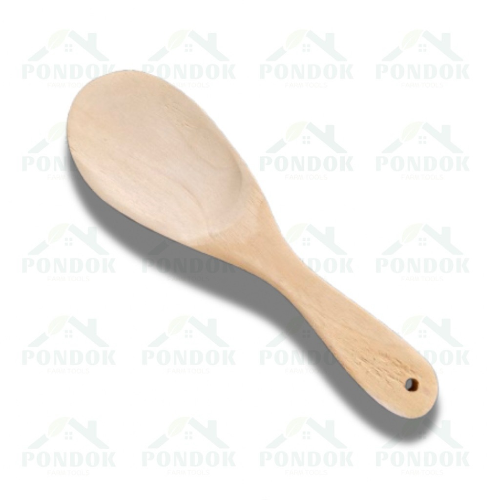 Centong Nasi Kayu Jati Asli Termurah - Centong Nasi Panjang 22 Cm