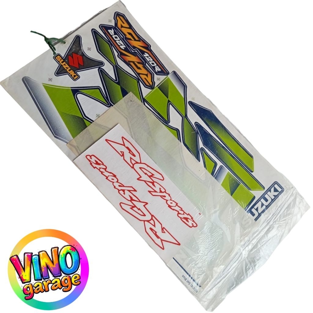striping stiker list rg sport satria 2 tak lumba ru120( biru hijau)