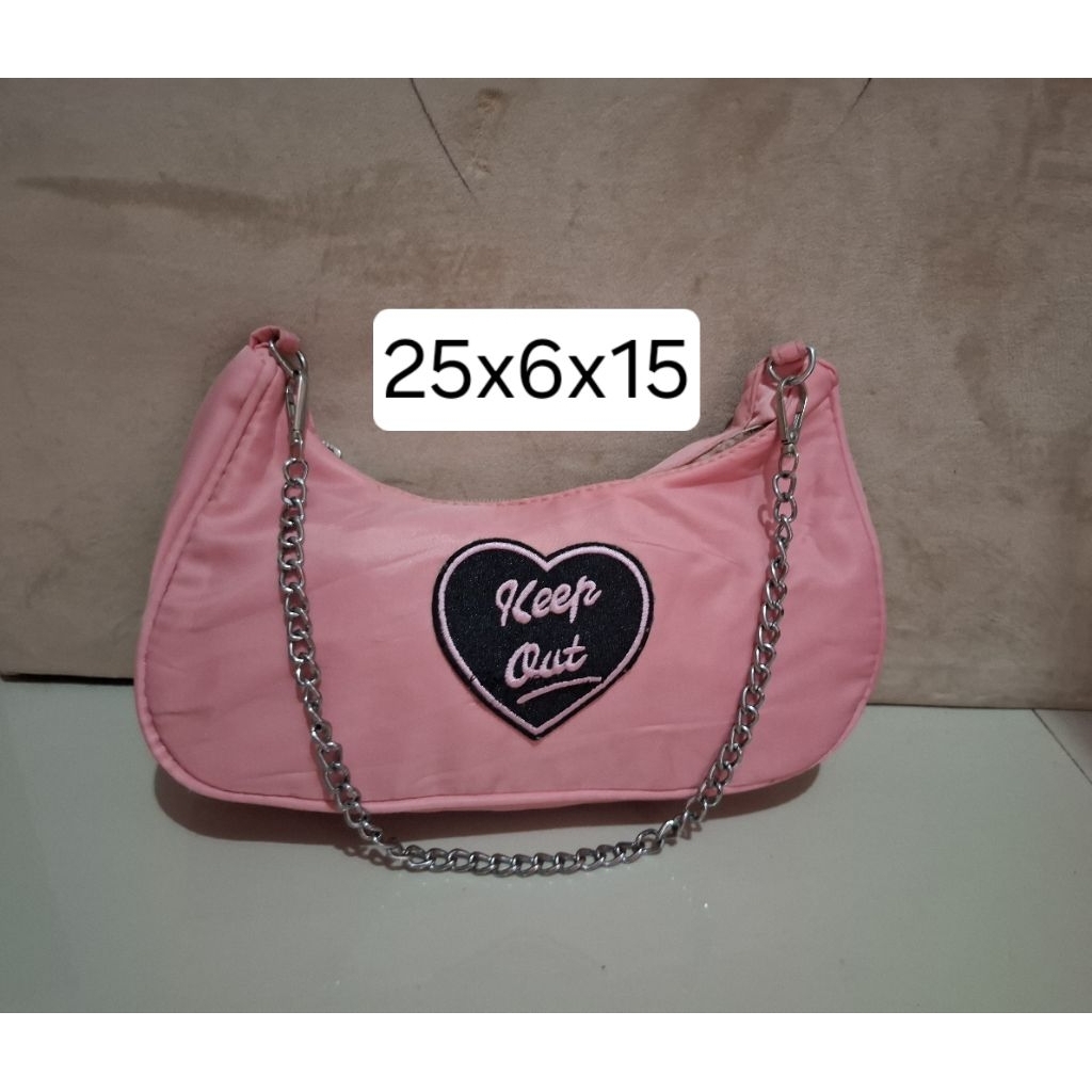 Tas Ketek / Shoulderbag Pink / Tas Rantai Nilon PL