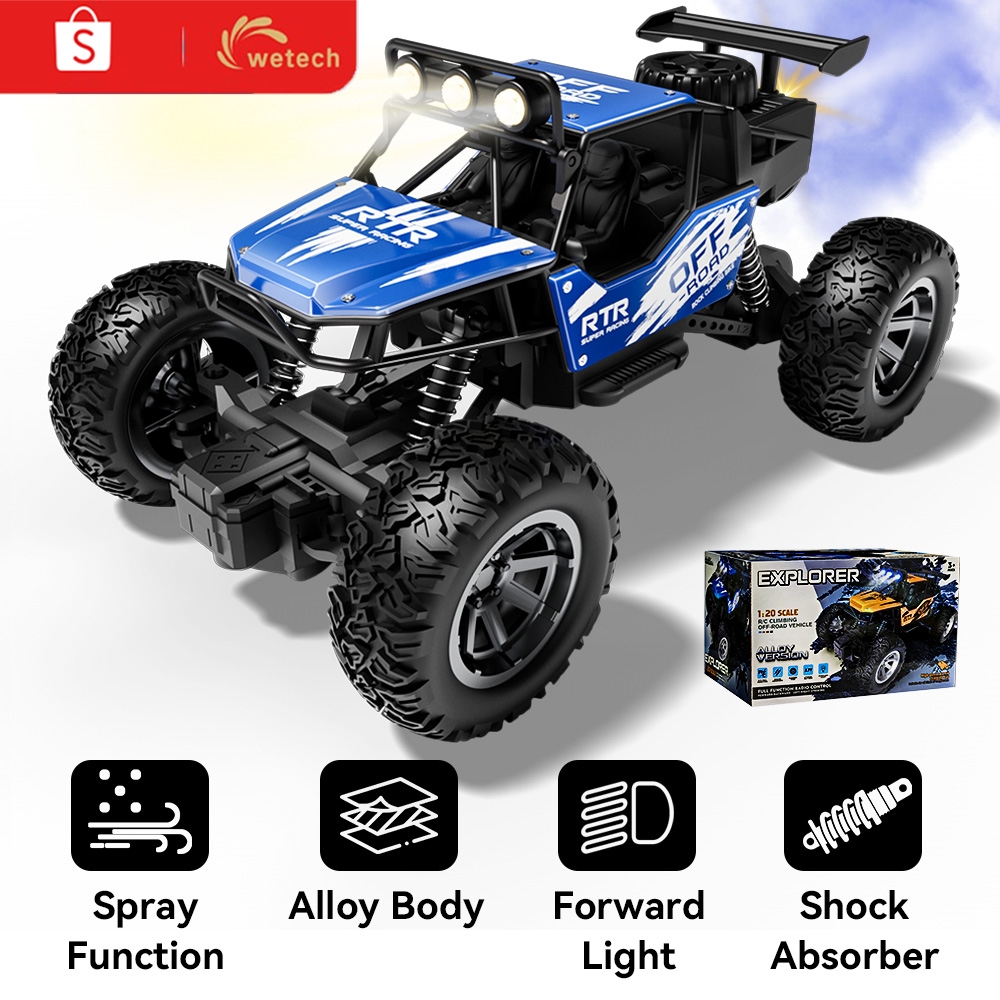 [ Fitur Spray ] WETECH Mobil Remote Control Alloy Mobil RC Offroad Besar 2WD Climbing Car With Lampu
