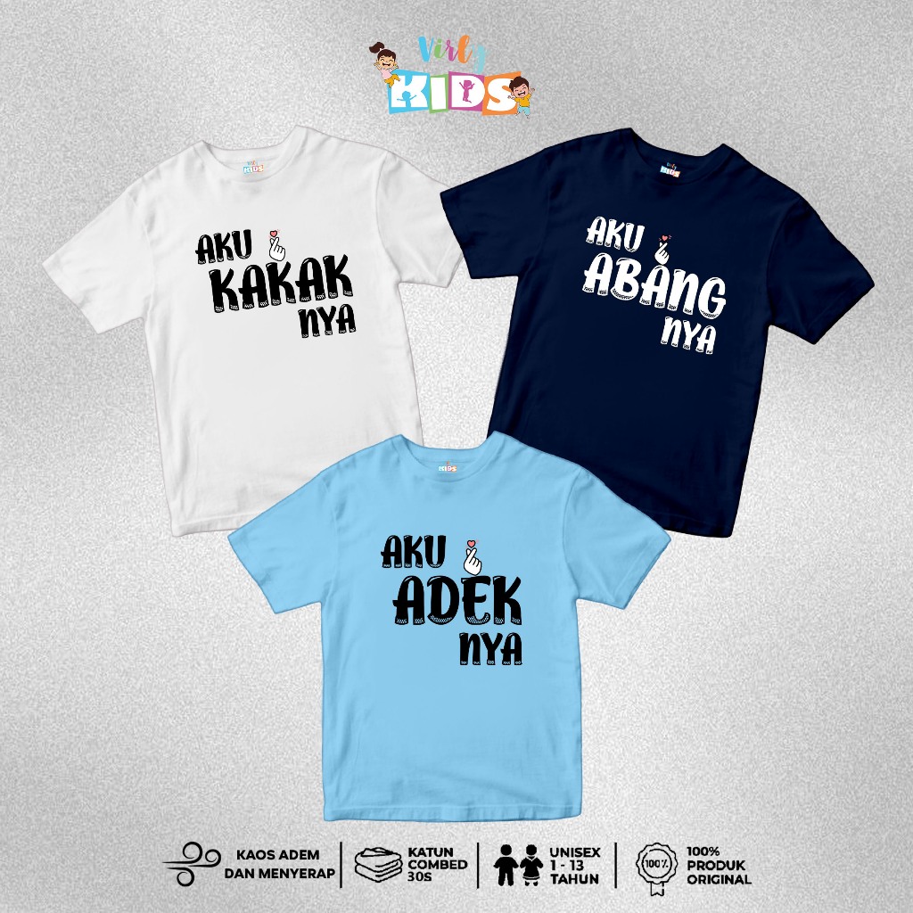 VIRLY KAOS BAJU ANAK COUPLE KAKAK ADIK SARANGHEO  KATUN ANAK COWOK CEWEK UNISEX COMBED 30S