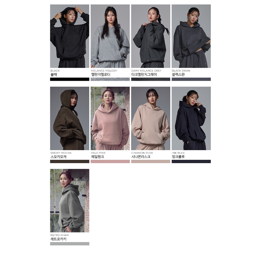STL Korea Cover-up Double Memory Fleece Loose-Fit Hoodie Unisex / Sweater Hoodie Kangaroo Pocket
