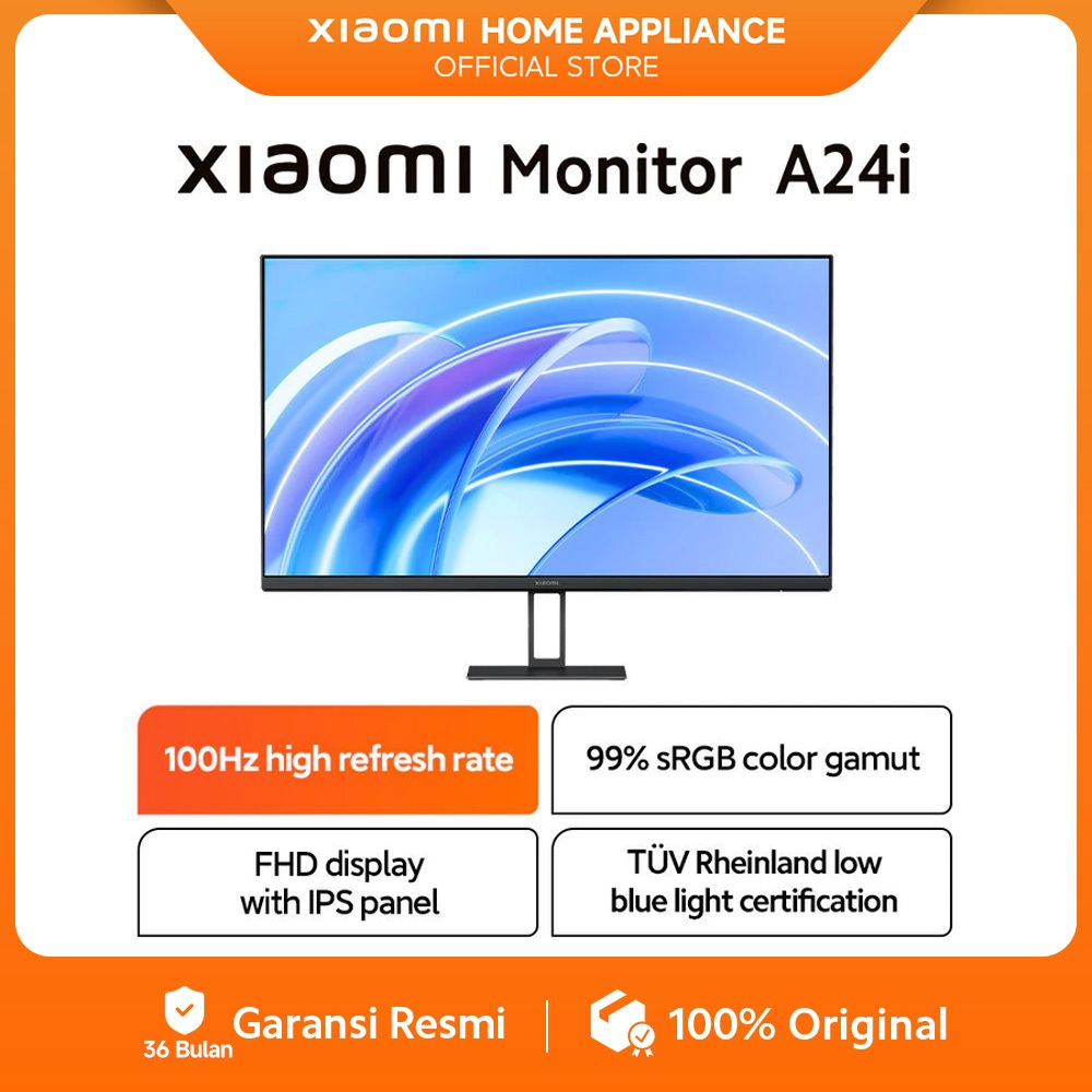 Xiaomi Monitor A24i | Panel IPS 100Hz FHD Monitor 24 Inch | Resmi 3 Tahun [ Official Store ]