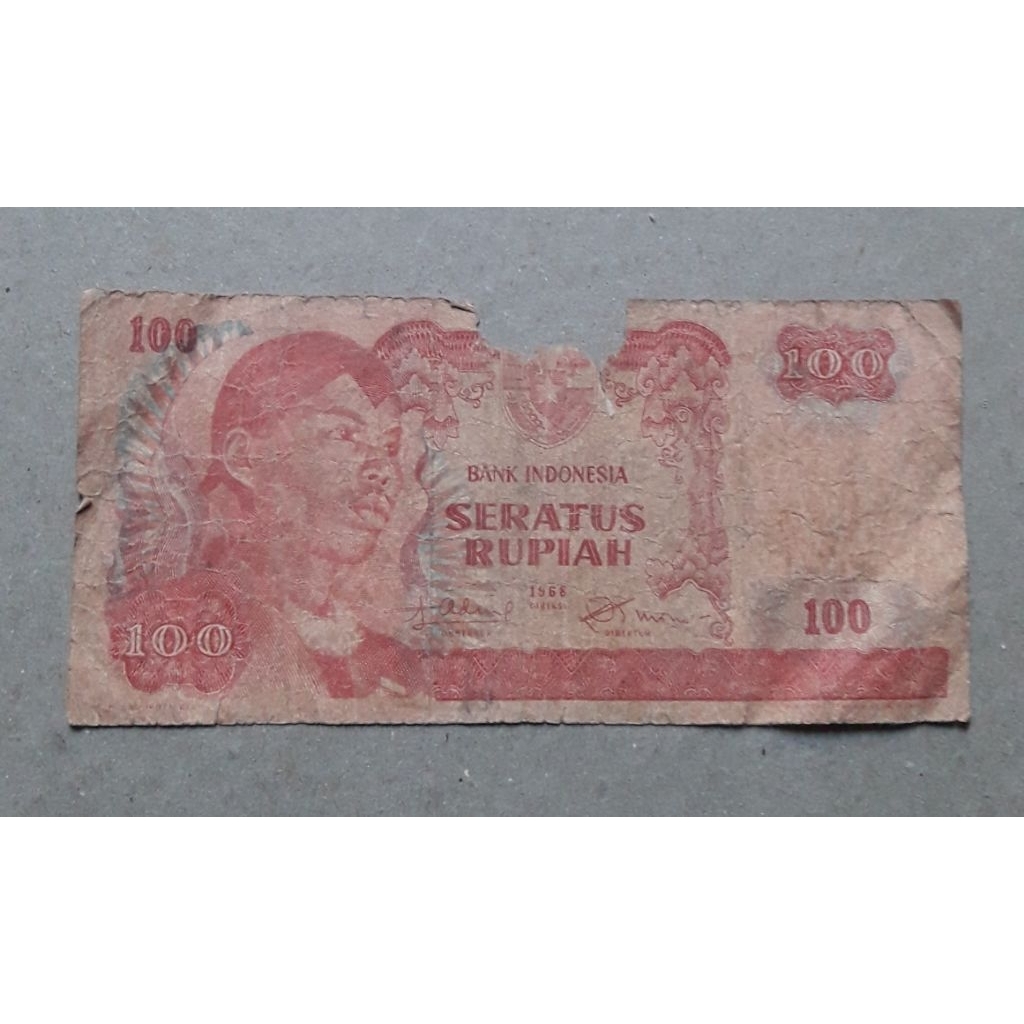 uangkuno 100rupiah tahun 1968