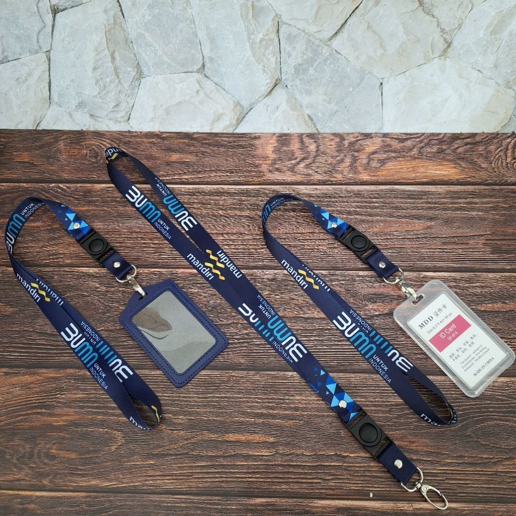 LANYARD BUMN TALI ID CARD BANK MANDIRI + CASE/HOLDER (BISA SATUAN) READY STOK