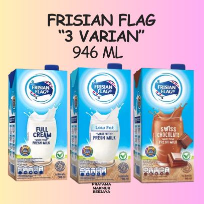 FRISIAN FLAG SUSU UHT CAIR FULL CREAM / CHOCOLATE & LOW FAT 946ML (1 LITER)