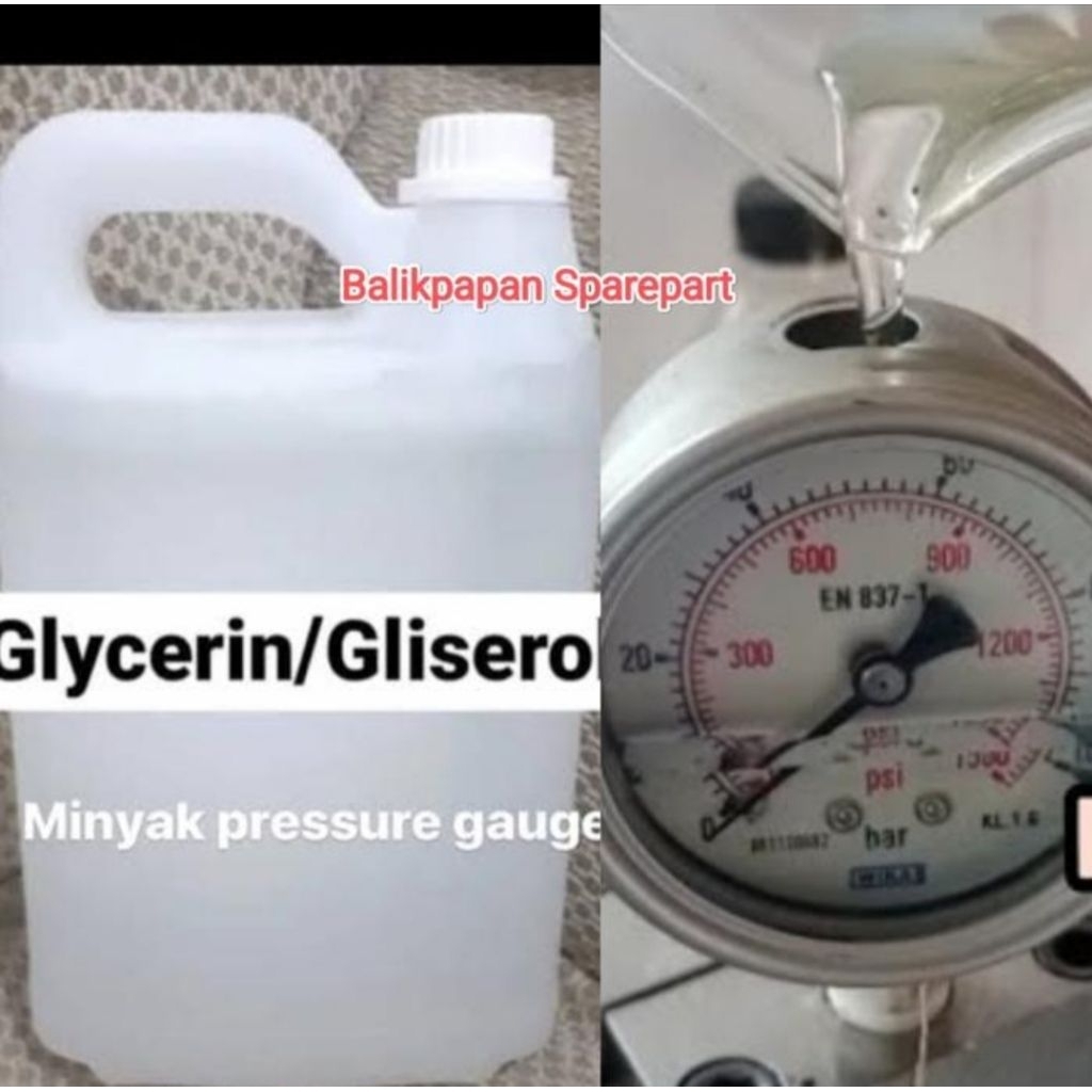 Glycerin glitserin gliserin  minyak oil oli untuk pencegah getaran jarum presure gauge