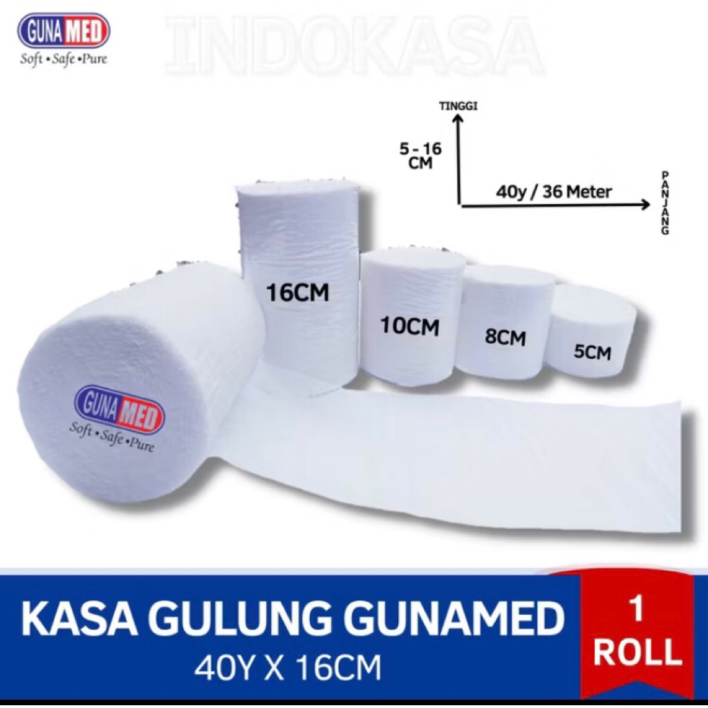 GUNAMED KASA gulung kasa steril 10cm x 30 yard – 10cm x 40yard Kasa Besar