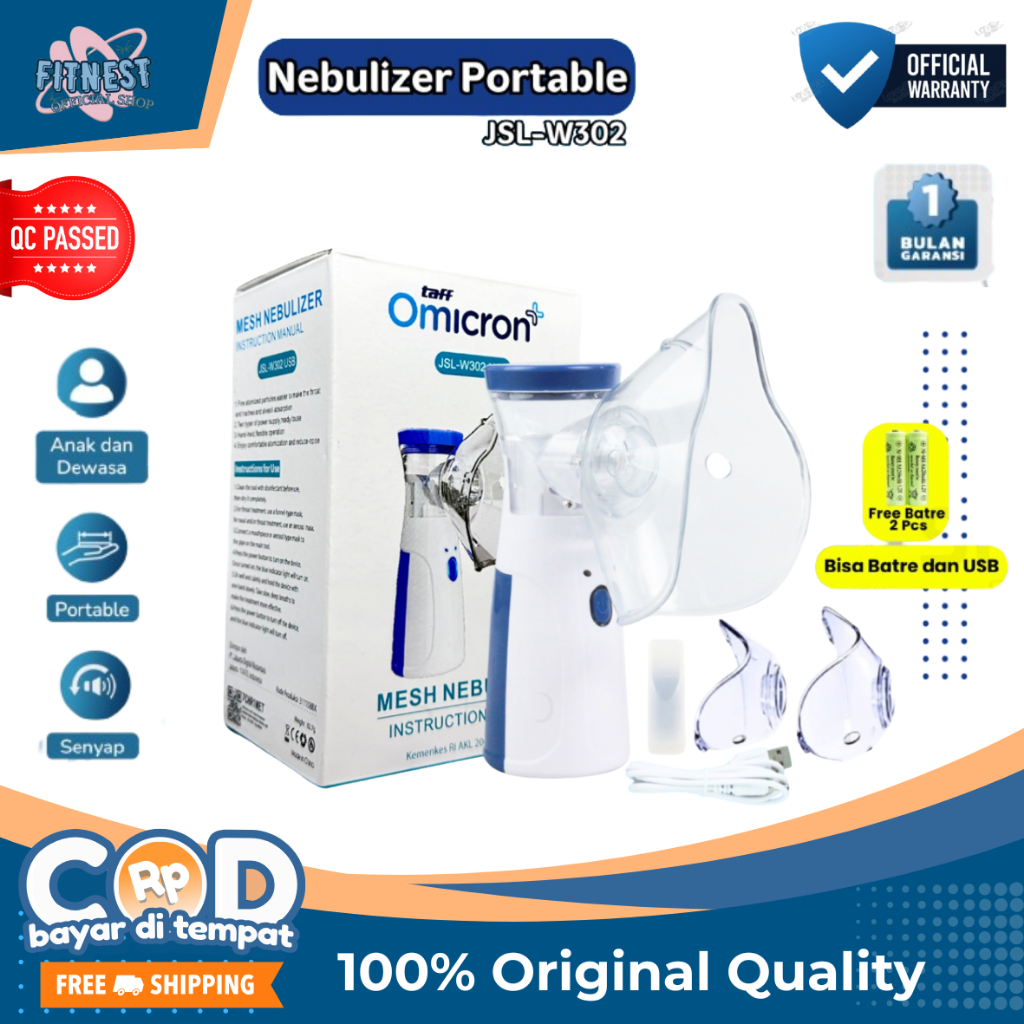 Alat Nebulizer Uap Portable Bantu Terapi Pernapasan Anak Dewasa Sesak Nafas Asma Batuk Pilek Handhel