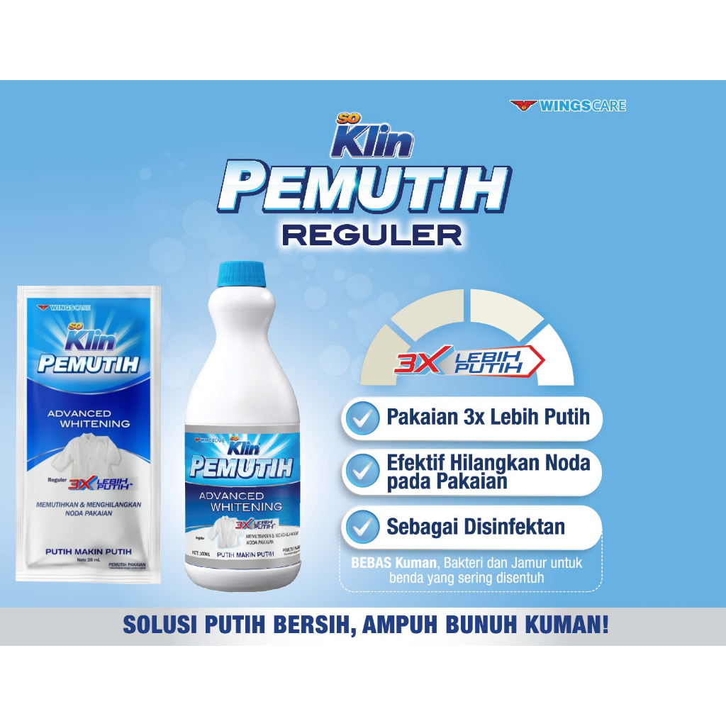 SoKlin Pemutih Sachet Botol 220ml