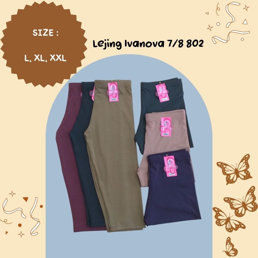 Legging Wanita 7/8 IVANOVA, Legging Premium Bahan Spandex Size L XL XXL