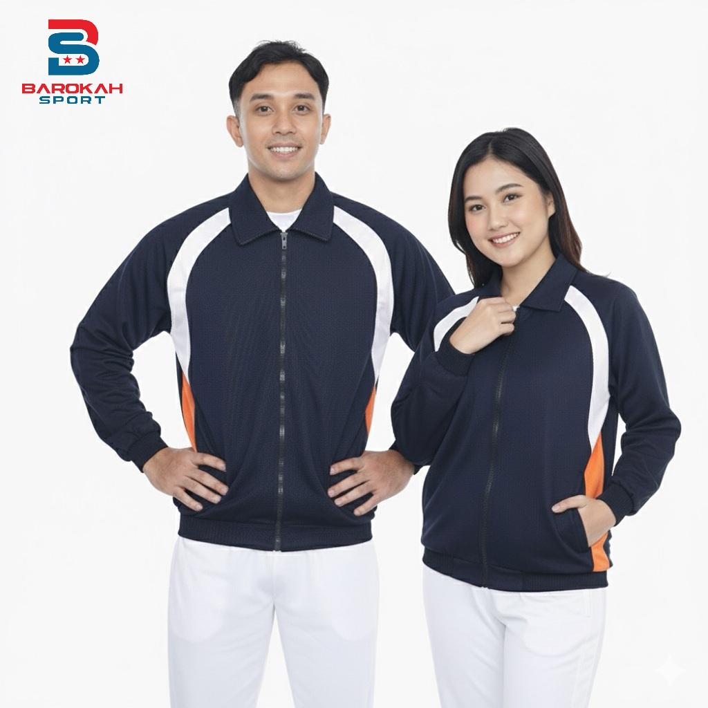 HM Barokah - Jaket Olahraga Pria Wanita Jaket Training Laki Laki Perempuan Atasan Jaket lari/bersepe