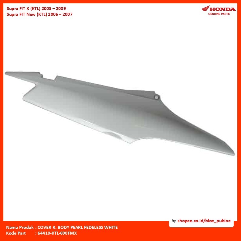 COVER R. BODY PEARL FEDELESS WHITE/64410KTL690FMX