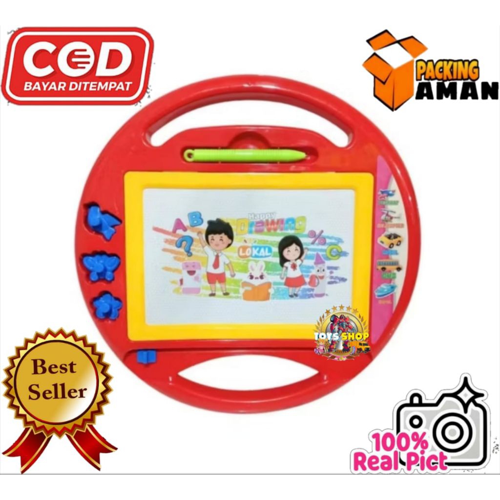 COD PROMO LKL015 MAINAN MURAH ANAK PAPAN TULIS BULAT / PAPAN TULIS MAGNET / PAPAN DRAWING BESAR