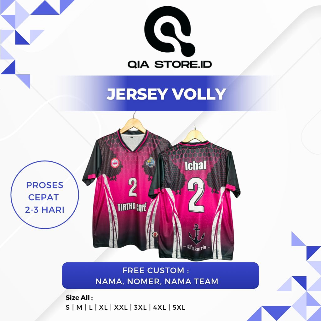 Jersey Voli Cowo Fullprint Kaos Voli Pria
