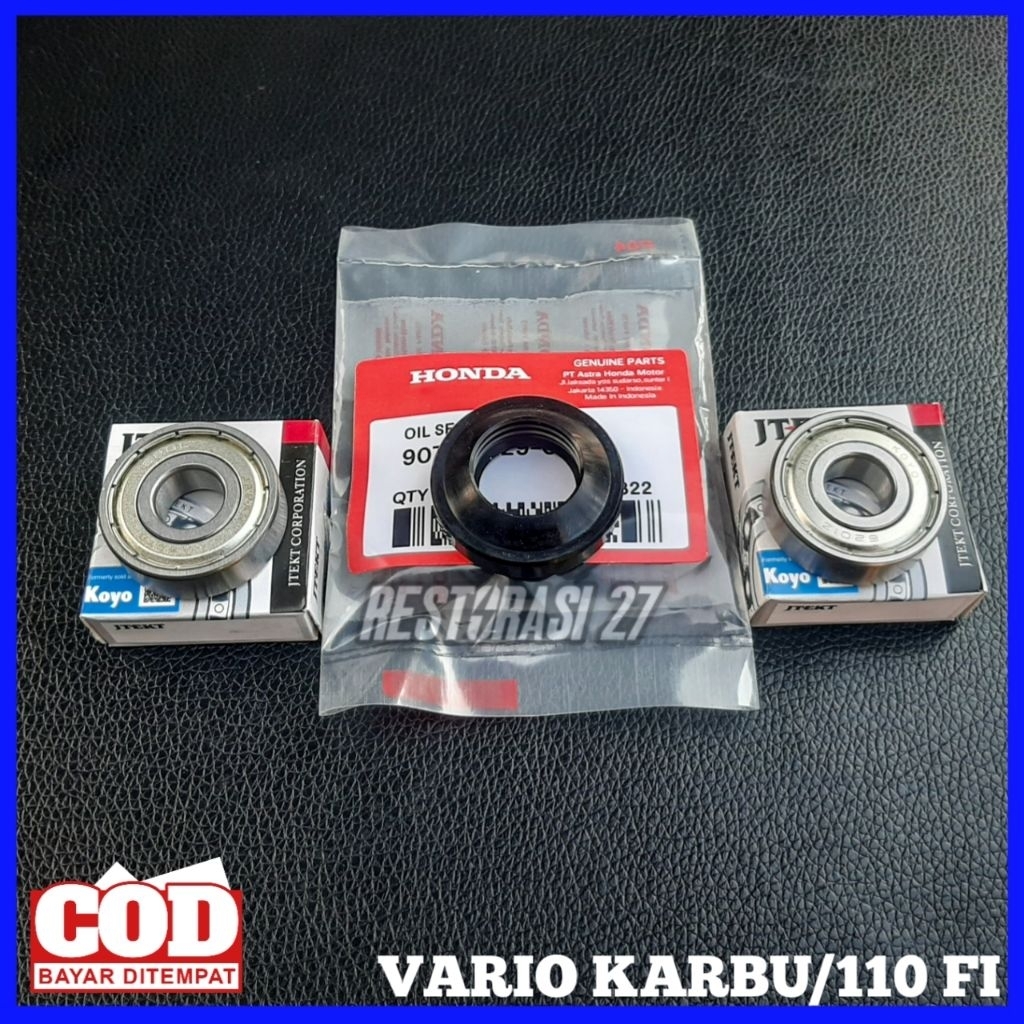 Bearing Seal Roda Depan Honda Vario Karbu KVB Vario 110 FI Agnes Bearing Bantalan Roda Depan Kiri Ka