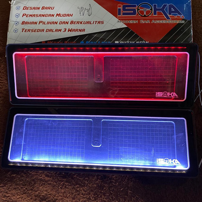 tatakan plat MIKA Akrilik plat nomor mobil 46cm akrilik + Led