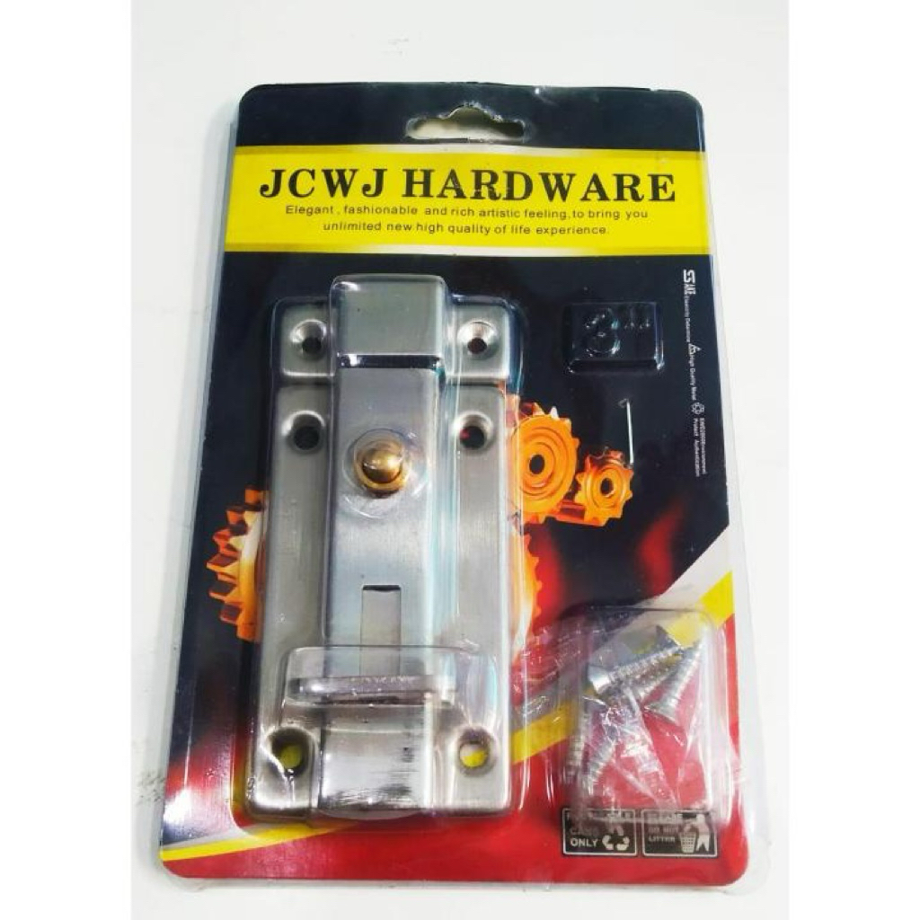 Kunci Geser JCWJ Hardware Stainless – Pengunci Pintu / Lemari / Kamar Mandi