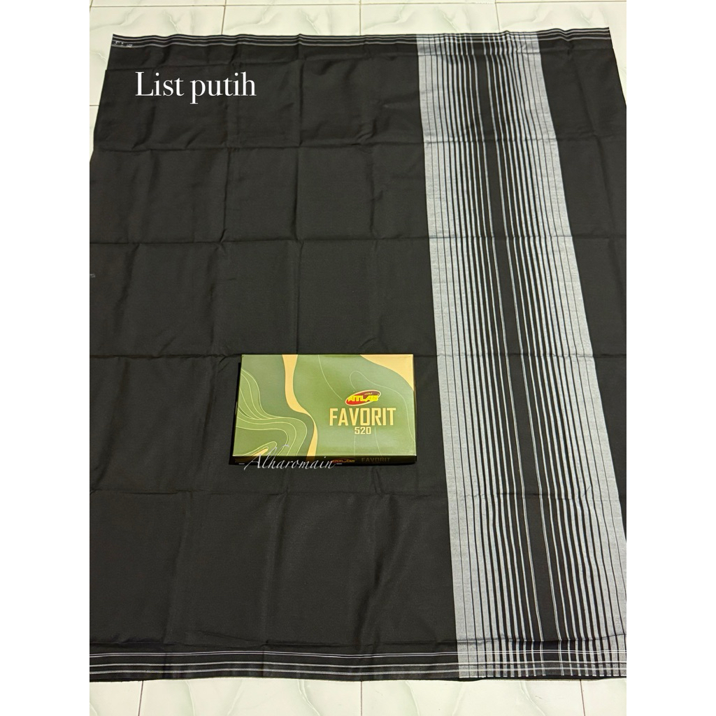 -akifabidOS- Sarung ATLAS favorit 520 HPL hitam polos tumpal sarung dewasa hitam sarung dewasa atlas