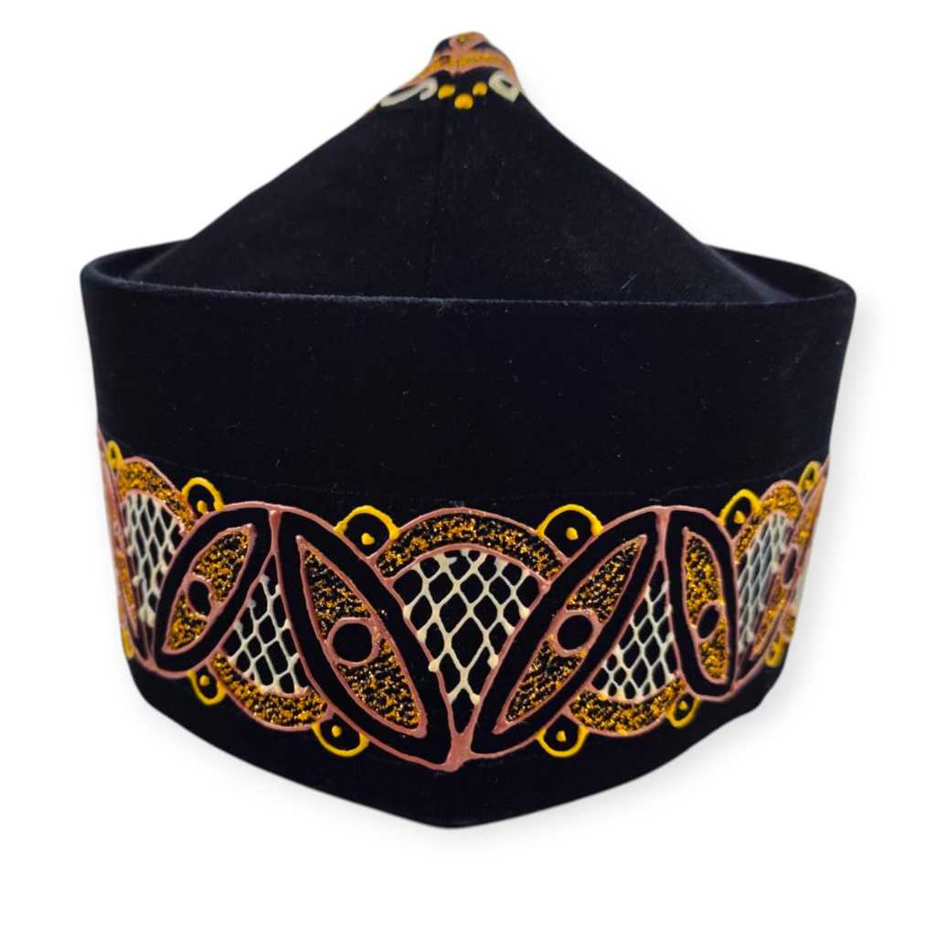 Peci Songkok Model Bulat Cengho Motif Prisai