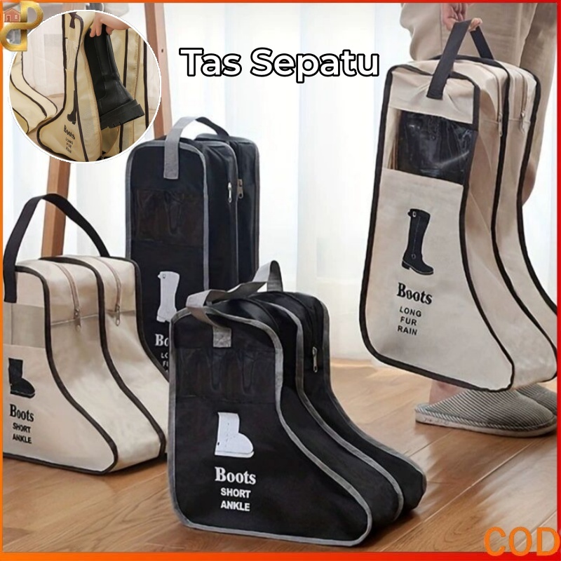 Tas Penyimpanan Sepatu Transparan / Boots Storage Long Tas Penyimpanan Tahan Debu Tas Boot Portabel 