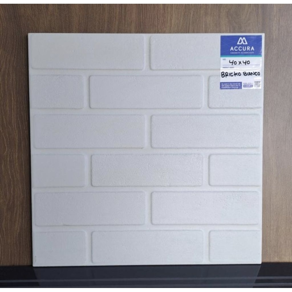Keramik Lantai 40x40 Bricko Bianco || Accura || Mulia
