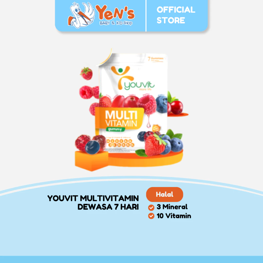 Multivitamin Gummy Dewasa untuk Imunitas | Youvit Multivitamin Dewasa 7 Hari