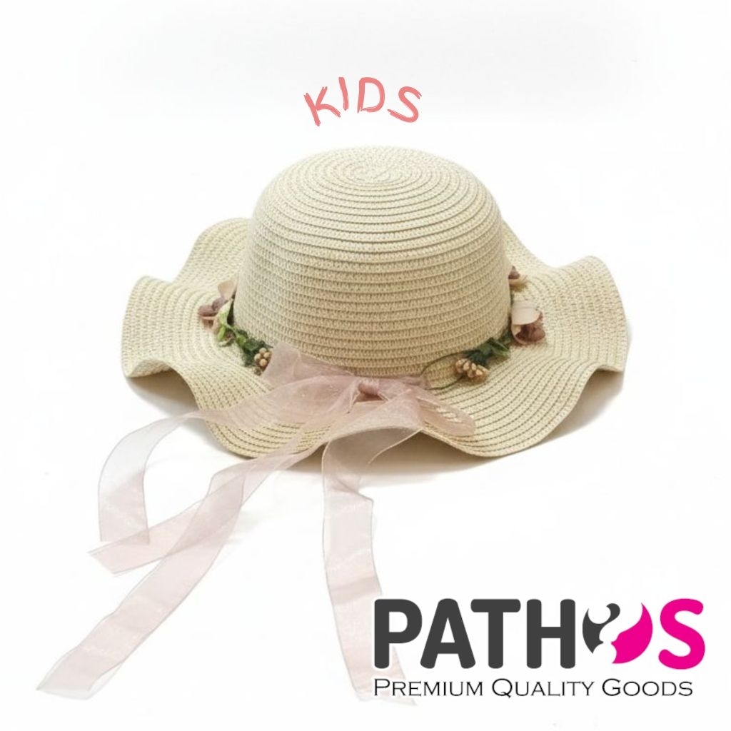 Topi Anak Gelombang Pantai Piknik Liburan Mahkota Bunga